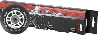 Set rrotash patina NILS EXTREME, 80x24 mm, 82A ABEC 9, të zeza mat