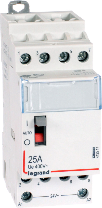 Kontaktor modular Legrand SM425 24 4NO, 4P 25A, 24V AC, i bardhë
