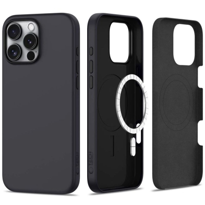 Kllëf telefoni Tech-Protect Silicone MagSafe për iPhone 16 Pro, silikon mat, i zi
