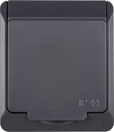 Prizë hermetike Elektro-Plast Hermes single, 16A, IP44, ngjyrë antracit