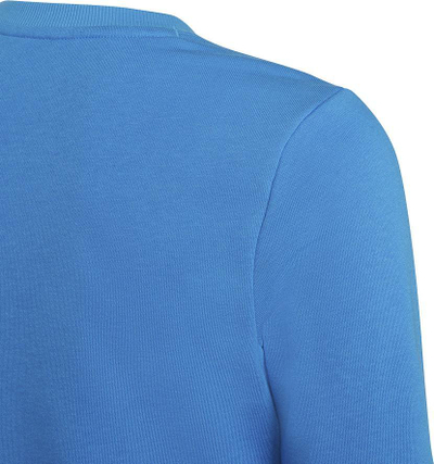 Bluzë sportive Adidas Performance me logo, me mëngë t'gjata, pambuk, blu me të bardhë