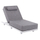 Divan plazhi profesional Jessie 200x71x35,5-95Hcm (HM10714.01), bardhë/ gri