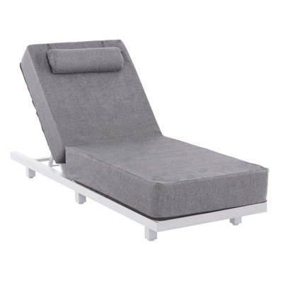 Divan plazhi profesional Jessie 200x71x35,5-95Hcm (HM10714.01), bardhë/ gri