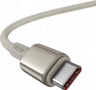 Kabllo karikimi Baseus Tungsten Gold, Type C në Type C, 100W, 1m, e bardhë