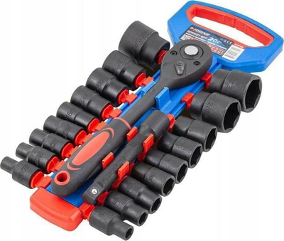 Set çelesa goditës gjashtëkëndorë Forsage 1/2", 20 copë, 8-32 mm, çelik Cr-Mo