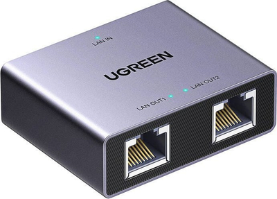 Ndarës rrjeti Ethernet, 1 me 2, 1000Mbps Gigabit, RJ45 me furnizim USB C, i zi