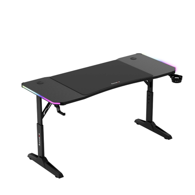 Tavolinë gaming Huzaro Hero 3.6 RGB, 140cm, me ndriçim RGB, e zezë