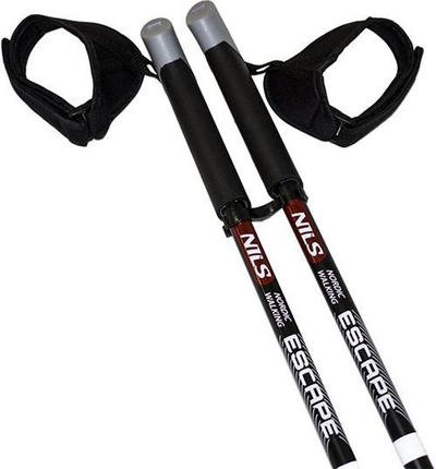 Shkopa për ecje NILS Extreme Nordic, 66-135 cm, të zinj