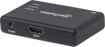 Ndarës HDMI Manhattan 4K me 2 porta, 30Hz, i zi