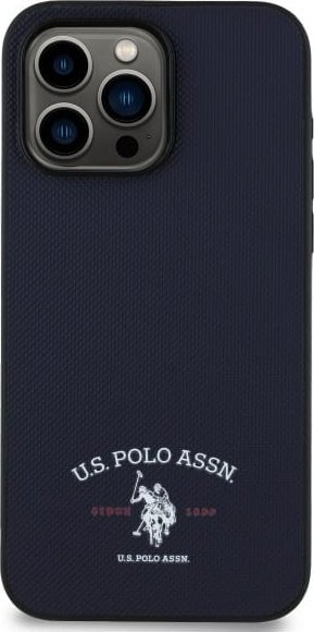 Mbulesë telefoni US Polo, për iPhone 15 Pro Max, Printed DH Logo, blu navy