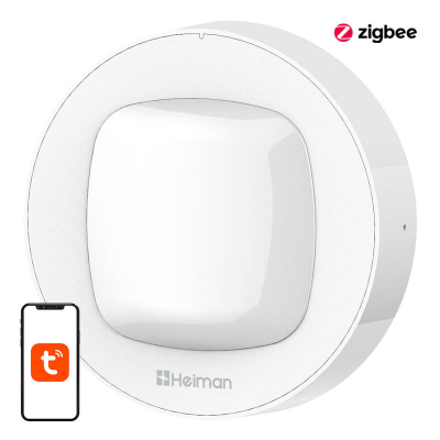 Sensor lëvizjeje Heiman WS3MS, PIR, WiFi Tuya, set 2 copë, i bardhë