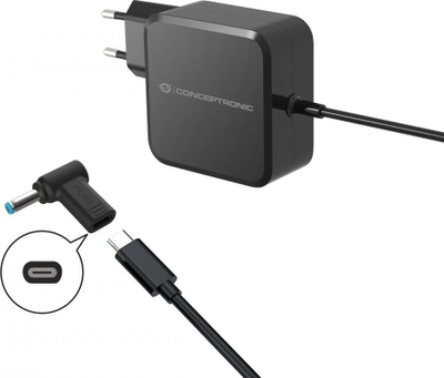 Adaptor energjie Conceptronic ABBY15PC02 DC në USB C për Dell 4.5x3.0mm, 18–20V, i zi