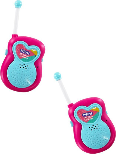Walkie talkie lodër Mini Icom, set 2 copë, distancë 10m, rozë dhe blu