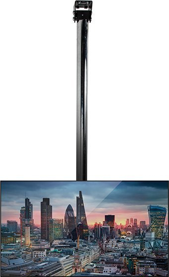 Таванска држачка B-Tech BT7808/B, за цевки Ø50mm, ротација 90°, црна