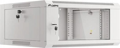 Kabinet rrjeti Lanberg 19", 4U, derë xhami, gri