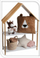 Raft për kalamaj H&amp;S Decoration Scandi House, 80 x 30 x 108 cm, bambu dhe MDF, i bardhë