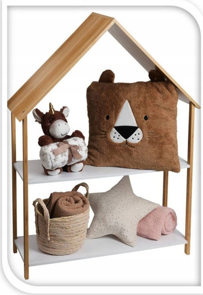 Raft për kalamaj H&amp;S Decoration Scandi House, 80 x 30 x 108 cm, bambu dhe MDF, i bardhë