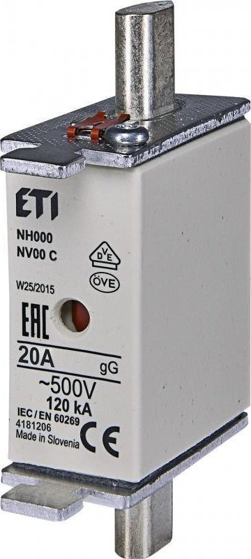 Siguresë industriale Eti-Polam KOMBI NH00C WT-00C, 20A, 500V