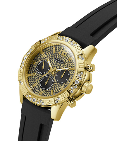 Ora GUESS multifunksionale, silikon, 48mm, e zezë