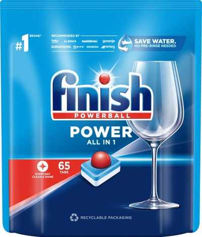 Таблети за машина за садови Finish Power All in 1 Fresh, 65 парчиња