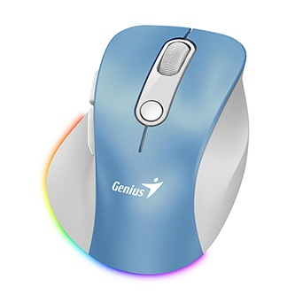 Mouse wireless Genius Ergo 9000S Pro, 2400DPI, optik, i bardhë kaltër