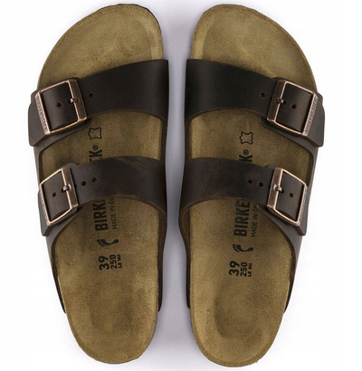 Sandale Birkenstock Arizona Waxy Leather, lëkurë, shollë ortopedike, kafe