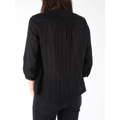 Женска кошула Levis 63959-0004, тричетврт ракави, со копчиња, црна