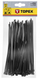 Lidhëse kabllosh Topex 44E978, 4.8 x 200 mm, set 75 copë, e zezë