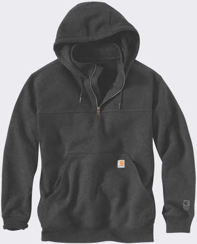 Bluzë me kapuç për burra Carhartt Paxton Work 1/4 Zip, madhësia 2XL, Carbon Heather, e zezë e errët