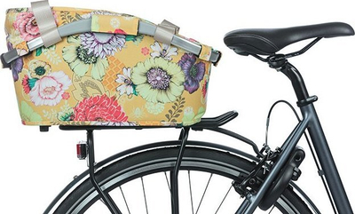 Shportë biçiklete Basil Bloom Field Carry All Rear MIK, 22L, e verdhë me lule