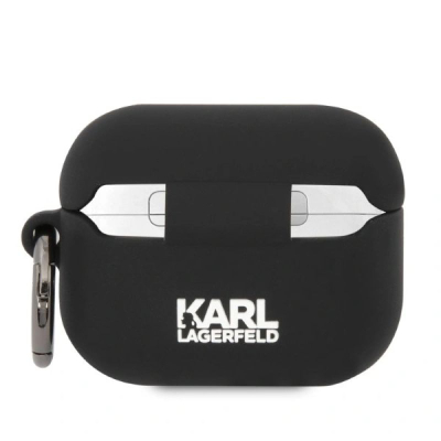 Etui për AirPods Pro Karl Lagerfeld 3D Karl Head, silikon, me karabinë, i zi