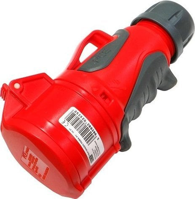 Prizë portative PCE GRIP 2253-6, 32A, 5P 400V, e kuqe