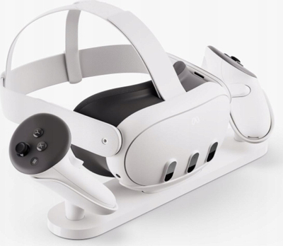 Dok karikues për VR Meta Quest 3 Charging Dock, me bateri që mbushet prap, origjinal, i bardhë