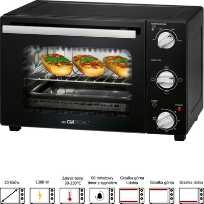 Mini furrë Clatronic MBG 3726, 20 l, e zezë