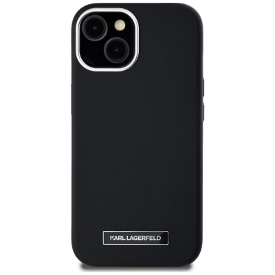 Футрола за телефон Karl Lagerfeld FW Metal Plate MagSafe, за iPhone 15 6.1", црна