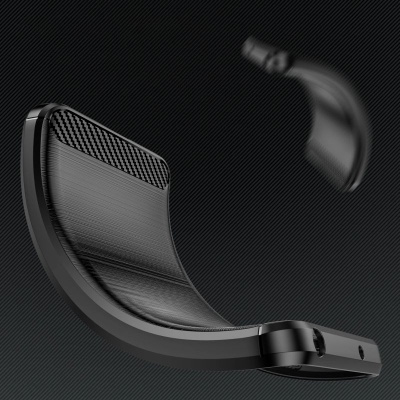 Mbrojtëse telefoni Hurtel Carbon për iPhone 17 Pro, TPU, antishok, e zezë