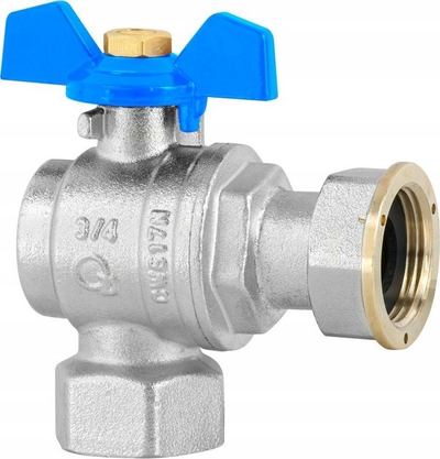 Valvul këndore me sferë Diamond, 3/4" FF, me dado bashkimi, gri
