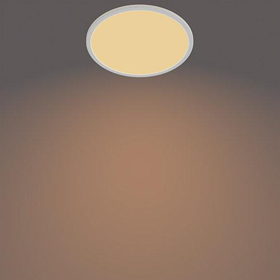 Plafonierë Philips SuperSlim LED, IP44, 2700K, e bardhë