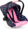 Sedilje kukulle Bayer Design Deluxe Car Seat, 46 cm, me kapak dielli, blu-rozë