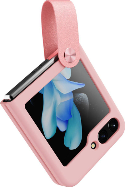 Këllëf telefoni Nillkin Flex Flip për Samsung Galaxy Z Flip5, me lanyard dhe stand, rozë