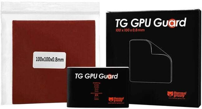 Пена гарнитура за графички процесор Thermal Grizzly TG GPU Guard, 100 × 100 × 0.8 mm, многу компресибилна, црна