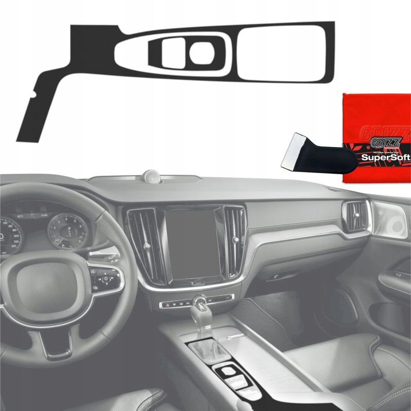 Folje mbrojtëse interieri GrizzProtector Volvo XC90 T6, Drive Mode 2014-2021, anti-fingerprint, e zezë