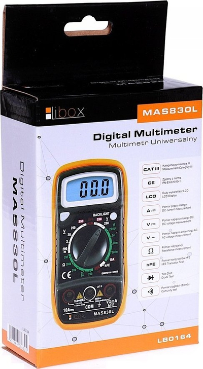 Multimetër digital Libox MAS830L LB0164, ekran LCD, IP20