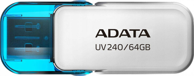 USB flash ADATA UV240, 64GB, USB 2.0, i bardhë