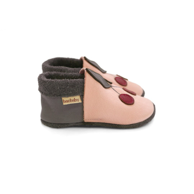 Këpucë foshnjash Baobaby Classics Cherry Pop XL, lëkurë natyrale, taban kundër rrëshqitjes, rozë