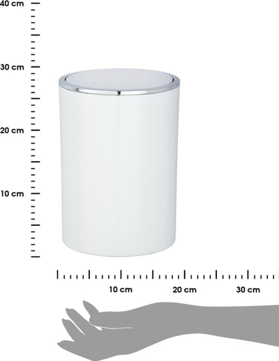 Kosh plehrash Wenko Push 23882, 5L, plastikë, i bardhë