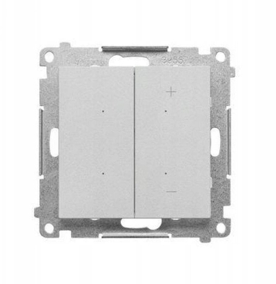 Dimmer dritash Simon SIMON55 TESL1.01/143, për LED të zbehshëm, buton lëkundës, alumin mat