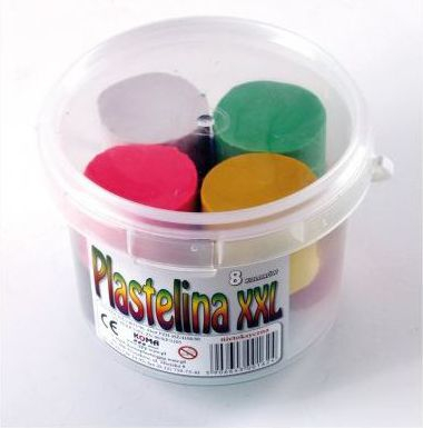 Plastelinë KOMA-PLAST XXL, set 8 ngjyra