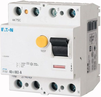 Ndërprerës diferencial Eaton PFIM-4001-MW, 4P, 40A 0.1A, i bardhë