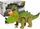 Lodër dinosauri Leantoys Triceratops, me bateri, me drita, jeshile